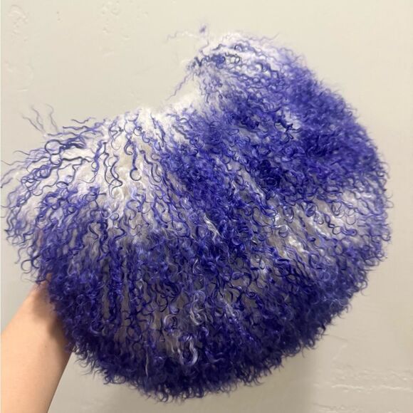 Genuine Mongolian Lamb Fur Handmade Half Moon Hobo Bag/Shoulder Bag/Crossbody - Picture 8 of 17